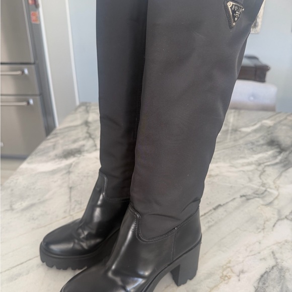 Prada Black Women's Knee-High Boots - Picture 4 of 9